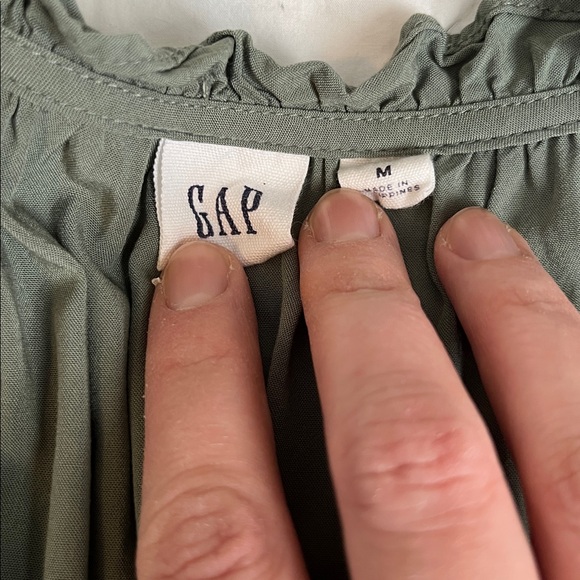 GAP Sage Green Mini Dress with Ruffle Trim - Picture 5 of 7